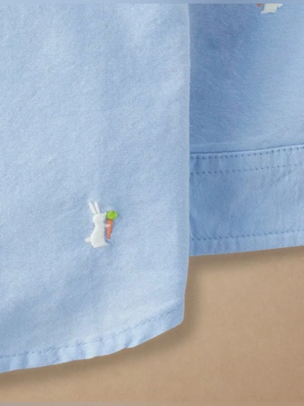 Gymboree  Boys Light Blue Oxford Shirt with Bunny Embroidery - Picture 2 of 6